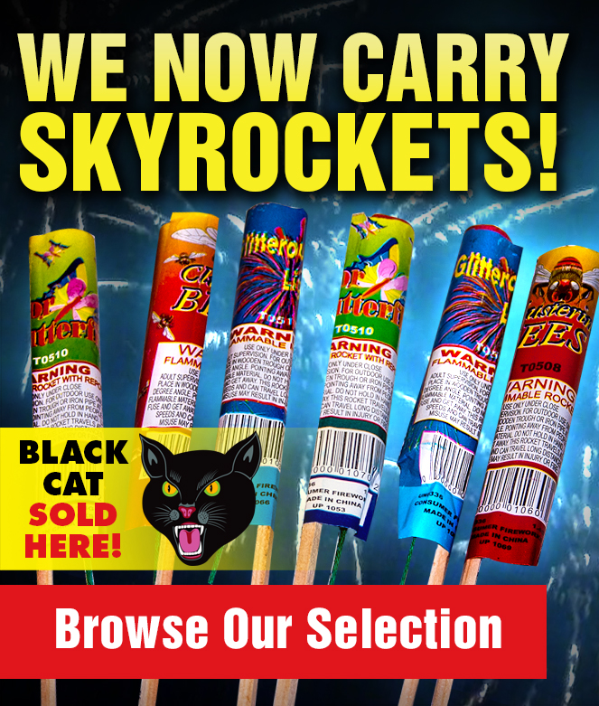  Rockets are finally legal in New Hampshire. With every purchase of rockets you will receive one FREE rocket launcher. 